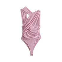 Body De Renda Com Estampa De Leopardo Sem Mangas Para Mulheres, Lingerie Sexy De Verão Com Ombros