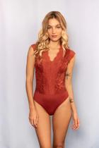 Body de renda sem bojo vermelho