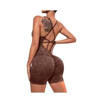 Body De Yoga Feminino Vintage Macio Com Efeito Desgastado, Sem Costura, Com Alças, Para Dança E