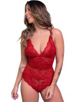 Body Decote Lingerie Transparente Casual Blogueira