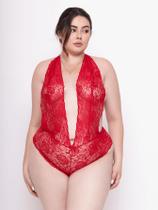 Body Decote Rendado Plus Size Sexy Lingerie Feminino Sensual