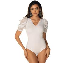 Body Demillus mangas bufantes branco Tam.(M)
