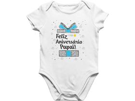Body Do Bebê Feliz Aniversário Papai Branca Body Do Bebê Feliz Aniversário Papai Branca