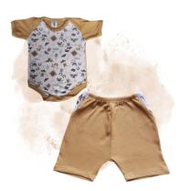 Body E Shorts Conjunto Para Bebe Menino E Menina Enxoval