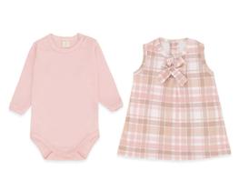 Body e vestido longo mini co xadrez algodão egipicio