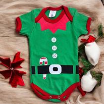 Body Elfo Verde Natalino Mesversário Roupinha de bebê Natal Festas Menina Menino Body Elfo Verde Natalino Mesversário Roupinha de bebê Natal Festas Menina Menino