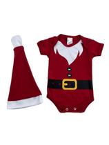 Body em Algodão com Gorro Tema Natal Vermelho - Masculino Body em Algodão com Gorro Tema Natal Vermelho - Masculino