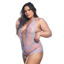 BODY EM RENDA BICOLOR ROSA CLARO E AZUL CLARO PLUS SIZE - Tamanho Único 48 a 52 BODY EM RENDA BICOLOR ROSA CLARO E AZUL CLARO PLUS SIZE - Tamanho Único 48 a 52