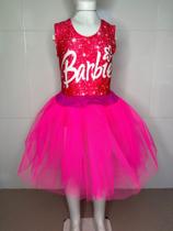 Body Fantasia Barbie Infantil Menina Roupa Barbie Festa