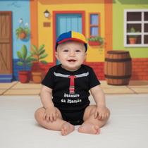 Body Fantasia de Bebe Kiko Menino Chapeu Boina Body Fantasia de Bebe Kiko Menino Chapeu Boina
