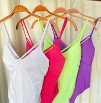 Body feminino alça regata tira no decote