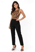 Body Feminino Animal Print Onça Decote Alto Poliamida Conforto e Estilo Body Feminino Animal Print Onça Decote Alto Poliamida Conforto e Estilo