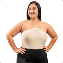 Body Feminino Blusa Com Alça Fina Cruzada Em Tecido Suplex