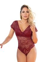 Body Feminino Bojo Renda Aro Decote V Macio Atraente Aro