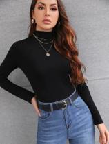 Body feminino cacharrel gola alta manga longa basico