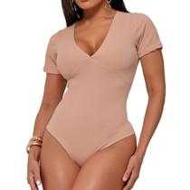Body Feminino Canelado Decote Em V Blusa Verão Básica Body Feminino Canelado Decote Em V Blusa Verão Básica