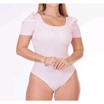 Body feminino canelado manga curta princesa roupas femininas