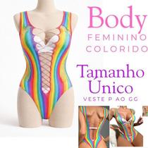 Body Feminino Colorido Arco Íris Arrastão Confortável Look Festa Balada Festas Festival Boate Tamanho Único Veste do P ao GG Ajustável Moda Feminina Body Feminino Colorido Arco Íris Arrastão Confortável Look Festa Balada Festas Festival Boate Tamanho Único Veste do P ao GG Ajustável Moda Feminina