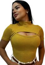 Body Feminino Com Decote, Manga Curta Com Bojo Body Feminino Com Decote, Manga Curta Com Bojo