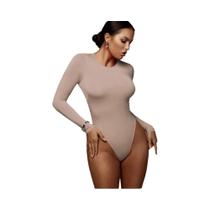 Body Feminino De Manga Longa Em Branco, Preto E Cinza, Sexy, Casual Para Outono E Inverno