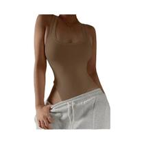 Body Feminino De Tricô Sem Mangas Com Ombro a Ombro, Sensual E Justo, Estilo Halter, Para Verão
