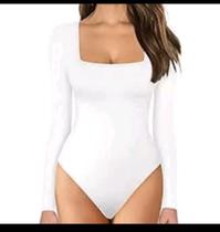 Body feminino decote quadradinho casual suplex