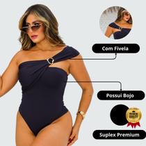 Body Feminino Fivela Elegante 0rgânico Poliamida Suplex Tendência