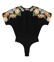 Body Feminino Flores Endless Preto Body Feminino Flores Endless Preto