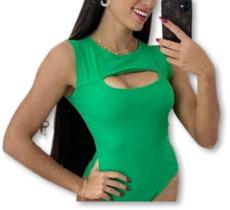 Body feminino gota canelado cavado