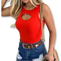 Body feminino gota canelado cavado roupas femininas