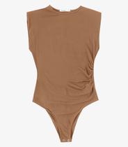 Body Feminino Justo Vicose Creponada Endless Marrom Body Feminino Justo Vicose Creponada Endless Marrom