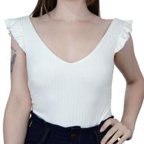 Body Feminino Lado Avesso Sem Manga Branco Off - L119569 Body Feminino Lado Avesso Sem Manga Branco Off - L119569