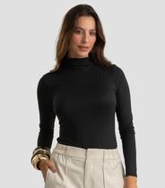 Body Feminino Malha Delicate Com Gola Alta Dianna Preto Body Feminino Malha Delicate Com Gola Alta Dianna Preto