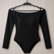 Body Feminino Manga Comprida Moda Gringa Y2k Ombro Suplex