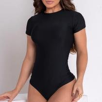 Body Feminino Manga Curta Lisa Blusinha Básica Moda Gringa Blogueira