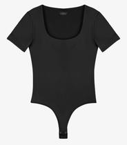 Body Feminino Manga Curta Poliamida Intense Veev Preto