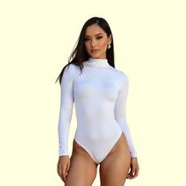 Body Feminino Manga Longa Blusa Adulto Liso Alta Qualidade