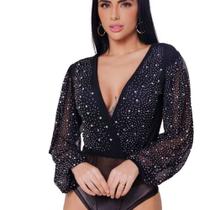 Body Feminino Manga Longa Bufante Decote Princesa Lançamento Blogueira Luxo Body Feminino Manga Longa Bufante Decote Princesa Lançamento Blogueira Luxo