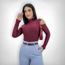 Body feminino manga longa gola alta ombro vazado inverno Body feminino manga longa gola alta ombro vazado inverno