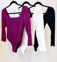 Body feminino manga longa