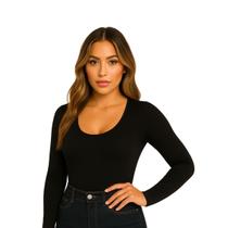 Body feminino Manga Longa segunda pele gola u cores inverno Body feminino Manga Longa segunda pele gola u cores inverno