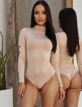 Body feminino moda gringa básico e estiloso tendencia com manga longa e gola alta suplex mais vendido