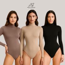 Body feminino moda gringa básico e estiloso tendencia com manga longa e gola alta suplex mais vendido Body feminino moda gringa básico e estiloso tendencia com manga longa e gola alta suplex mais vendido
