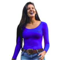 Body Feminino Moiadeiros Manga Longa Azul