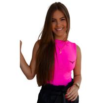 Body Feminino Moiadeiros Regata Rosa Neon