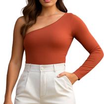 Body feminino mula manca uma manga em suplex varias cores