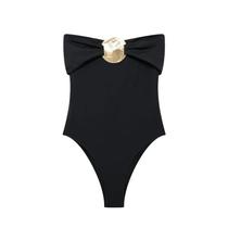 Body Feminino Preto - Sem Mangas, Decote Ombro a Ombro - Sexy e Ajustado