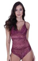 Body Feminino Renda Decote Profundo com Forro sem Bojo - c1 BODY LUIZA