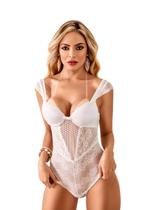 Body Feminino Renda Lingerie Bojo Aro Arrastão