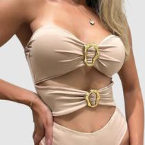 Body Feminino sem alça Vazado Modelador Suplex Detalhe Fivela Organica Sexy Body Feminino sem alça Vazado Modelador Suplex Detalhe Fivela Organica Sexy